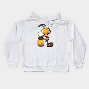 Exhausted Cartoon Bee Kids Hoodie